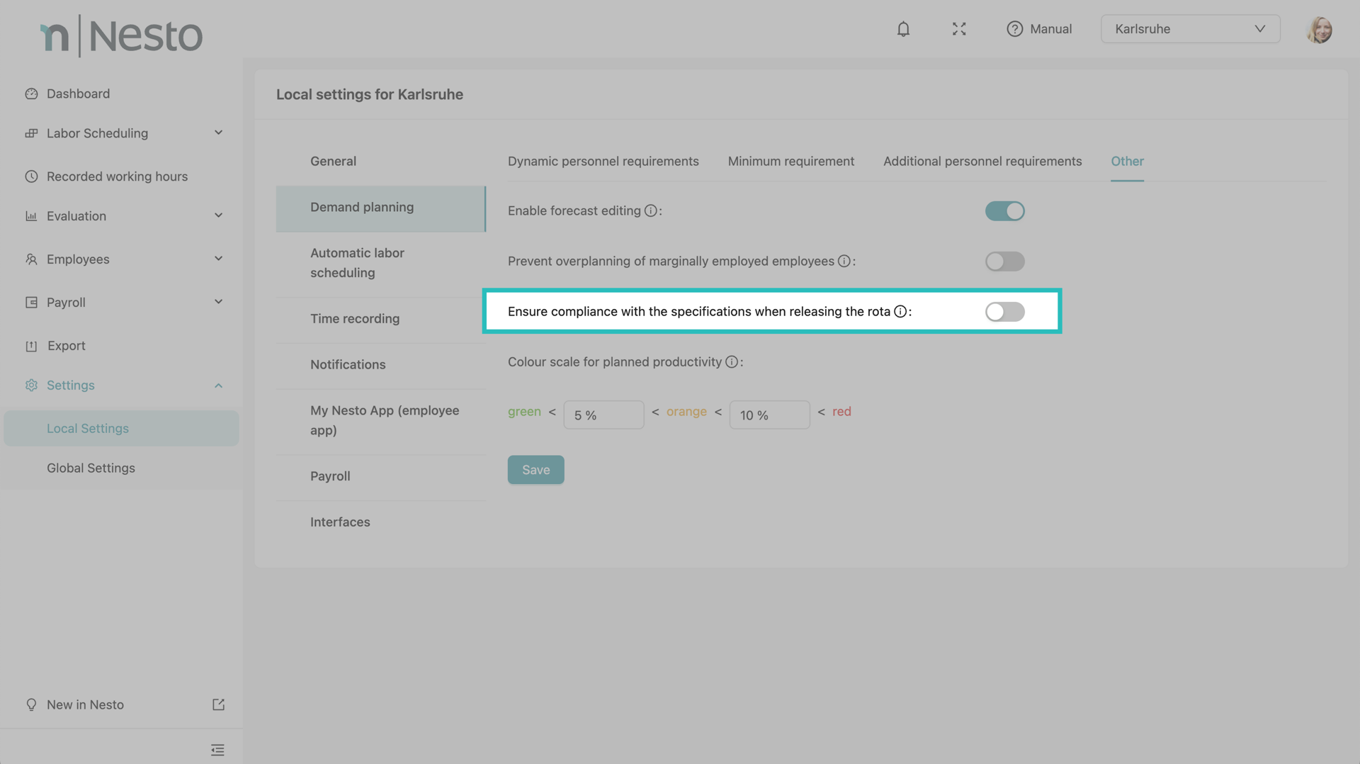 Ensure compliance with the specifications when releasing the rota.png